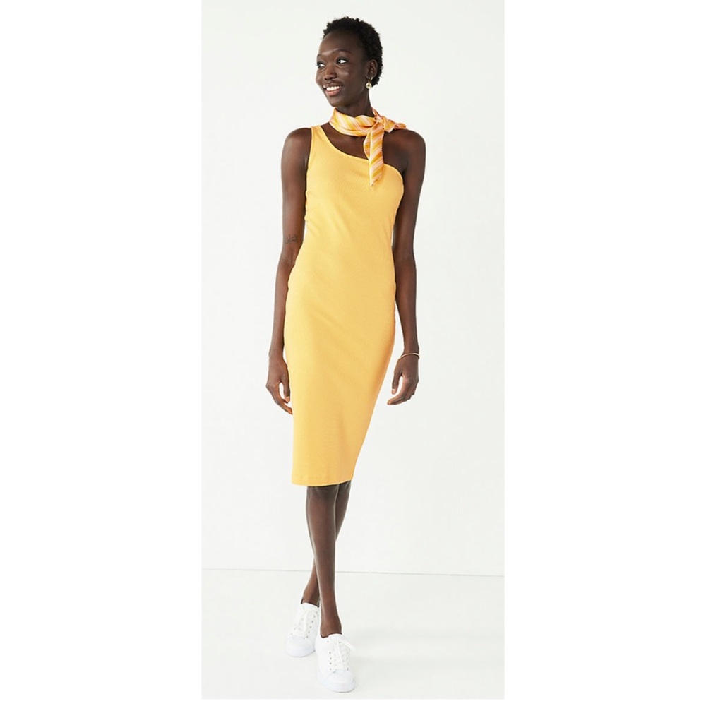 NWT Nine West One-Shoulder Bodycon Dress Gold Size XXL